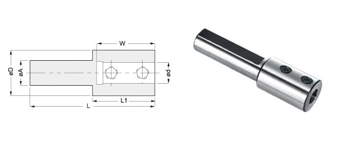 Extension Adapter for Samll Diameter Boring Bar Dedicated to CBI Series Type AC